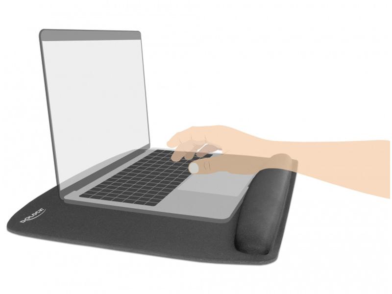 Delock Ergonomische Mausmatte mit Handballenauflage Schwarz