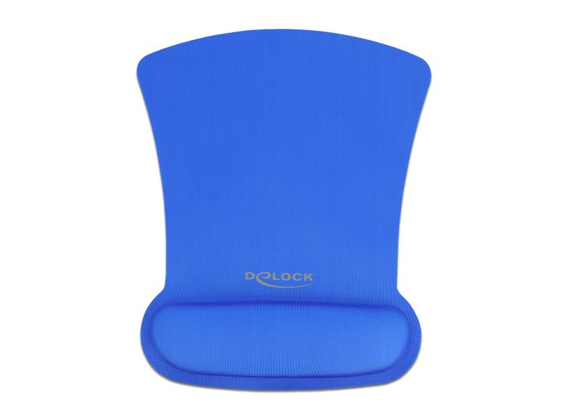 Delock Ergonomische Mausmatte mit Handballenauflage, blau Blau