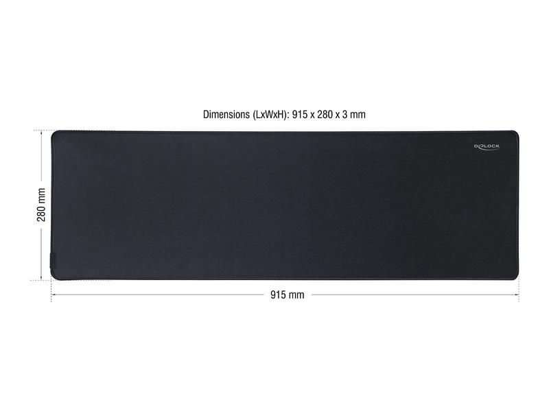 Delock Gaming-Mausmatte 12557 wasserabweisend, Schwarz