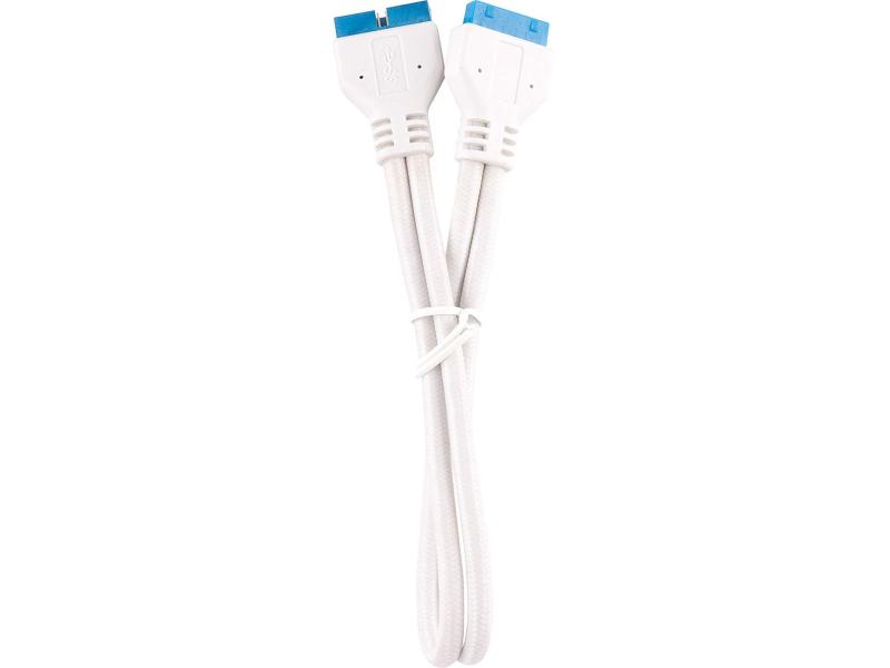 Corsair Frontpanel-Kabel Premium Sleeved  Verlängerungskit Weiss