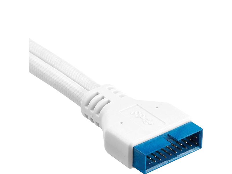 Corsair Frontpanel-Kabel Premium Sleeved  Verlängerungskit Weiss