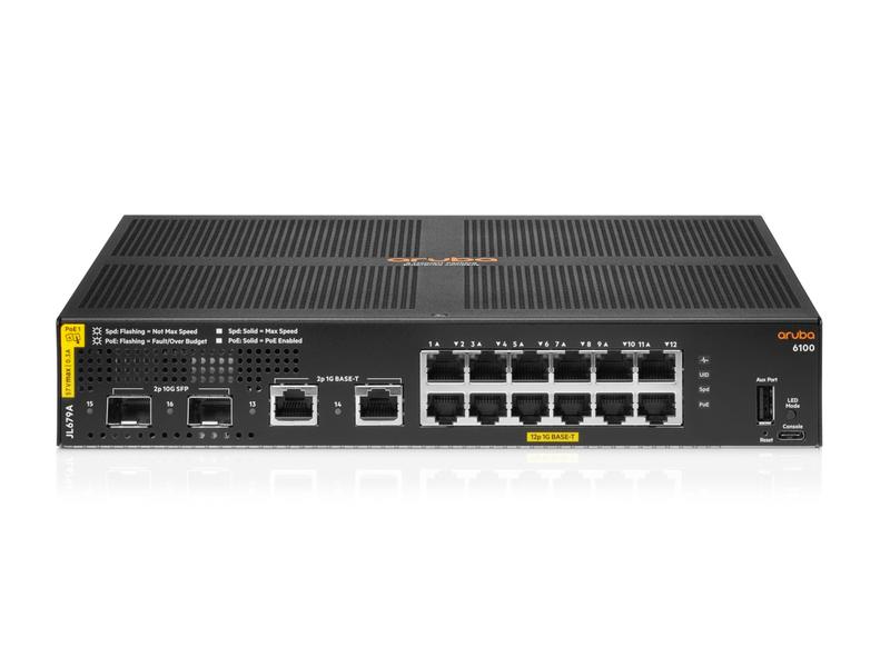 HPE Aruba PoE+ Switch CX 6100 12G PoE+ 14 Port