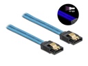 Delock SATA-Kabel UV Leuchteffekt blau 0.5 m