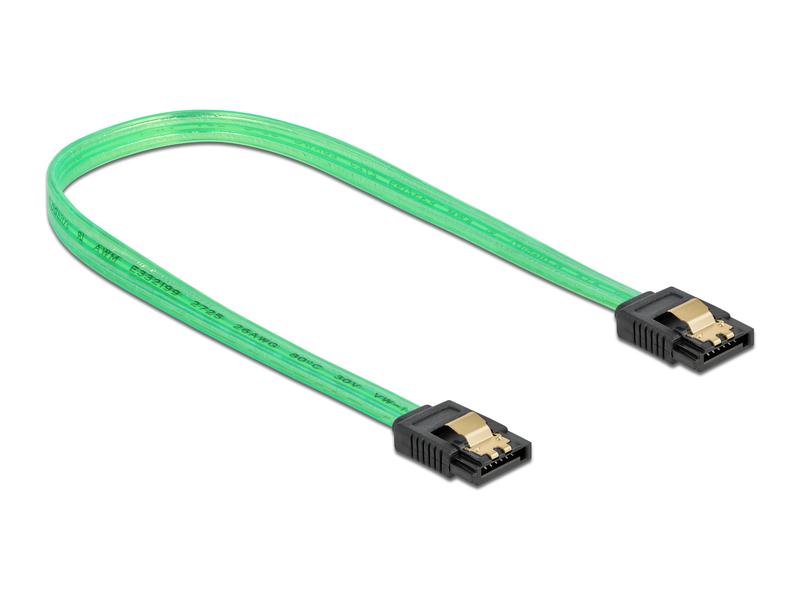 Delock SATA-Kabel UV Leuchteffekt grün 0.3 m