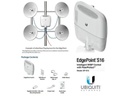 Ubiquiti Passiv PoE Switch Outdoor EdgePoint EP-S16 16 Port