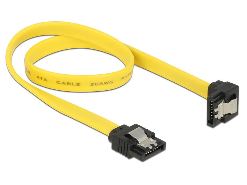 Delock SATA3-Kabel gelb, unten gewinkelt, 30 cm