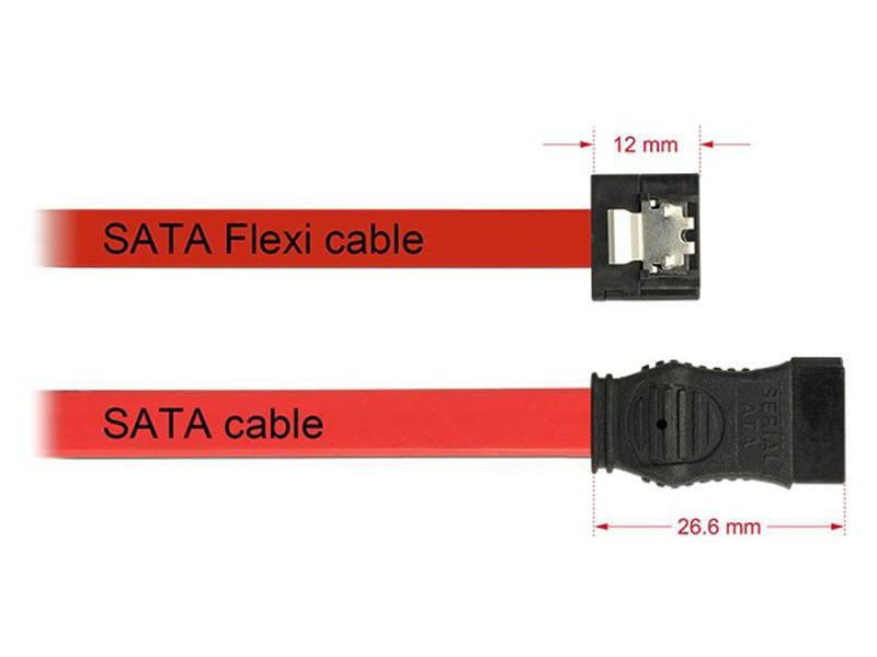 Delock SATA3-Kabel rot, Clip, flexibel, 30 cm