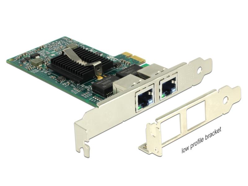 Delock Netzwerkkarte 2x1Gbps, PCI-Express x1 Intel 82576 Chipset