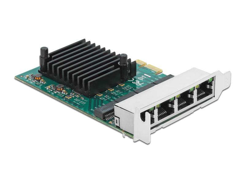 Delock Netzwerkkarte 4x 1Gbps, RTL8111 PCI-Express x1