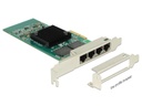 Delock Netzwerkkarte 4x1Gbps, PCI-Express x4, Intel i350 Chipset