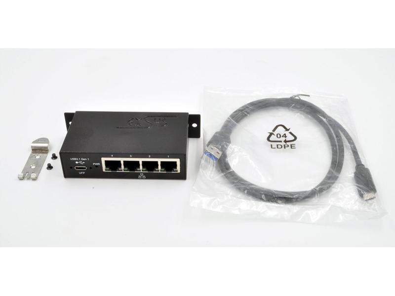 Exsys Netzwerk-Adapter EX-1330M USB-C - 4x RJ45 (Gbe)