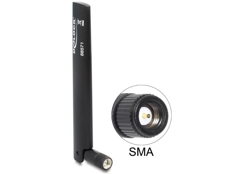 Delock LTE-Antenne SMA, 13,5cm, 3dBi, Schwarz