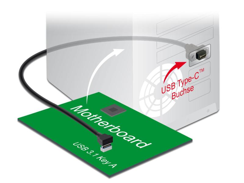 Delock USB3.0 Pinheaderkabel USB 3.1 Gen2 - USB-KeyA zum Einbau