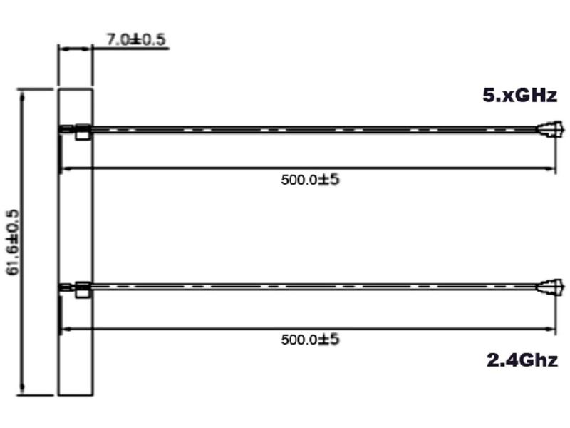 Delock WLAN-Antenne 2 x MHF I, 50cm Kabel, 5dBi Klebemontage