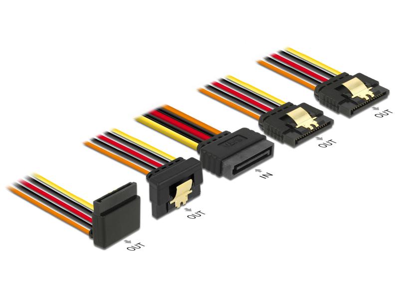 Delock Stromkabel SATA - 4x SATA gewinkelt 15 cm