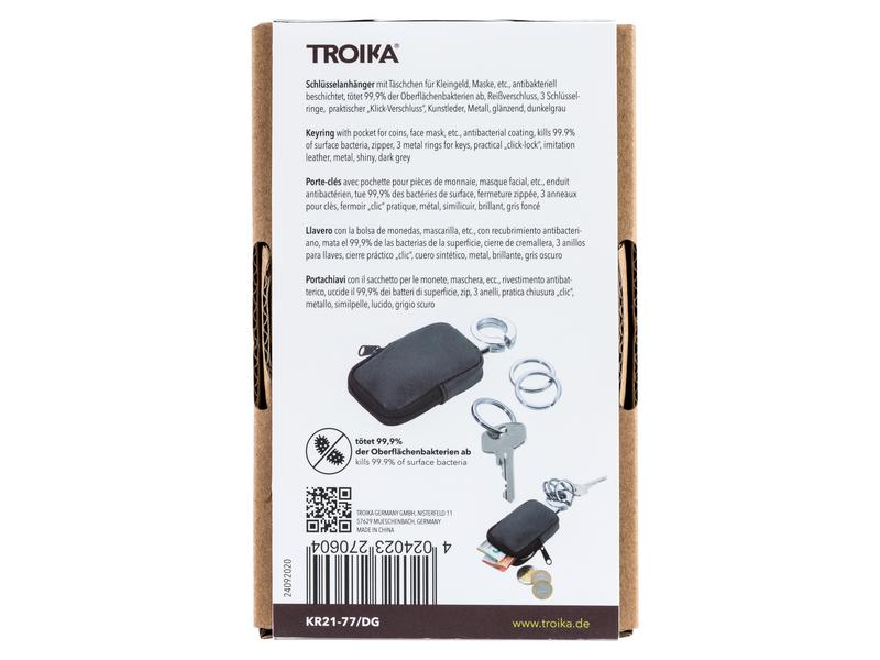 Troika Schlüsselanhänger Clean Click 55 x 20 x 125 mm, Grau