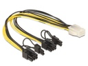 Delock Y-Stromkabel 6Pin - 2x 8Pin 30 cm