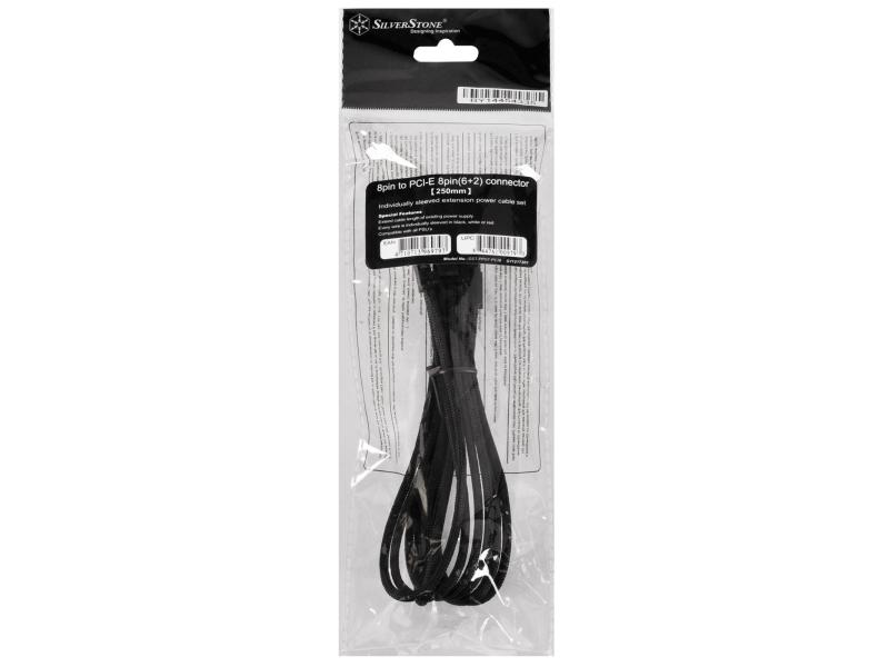 SilverStone Stromverlängerungskabel 8Pin - 6+2Pin PCIe Schwarz