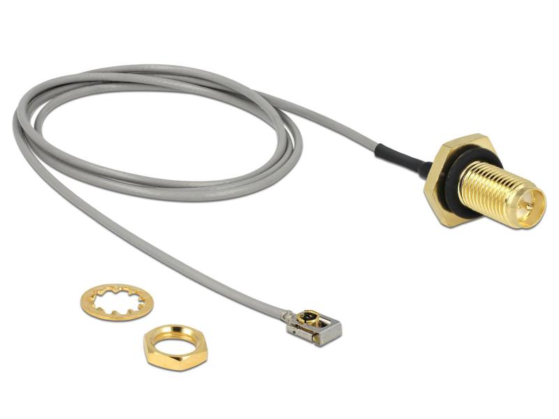 Delock Antennenkabel RP-SMA zu MHF, zum Einbau, 50cm