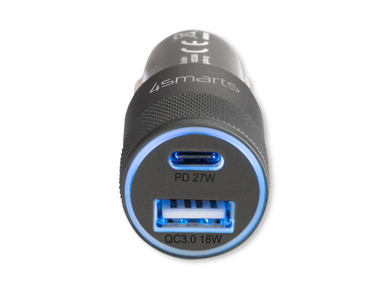 4smarts Autoladegerät Rapid+ 27W PD + QC 3.0