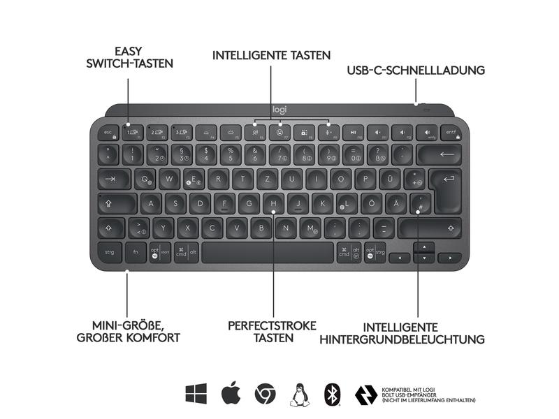 Logitech MX Keys Mini Graphite CH-Layout