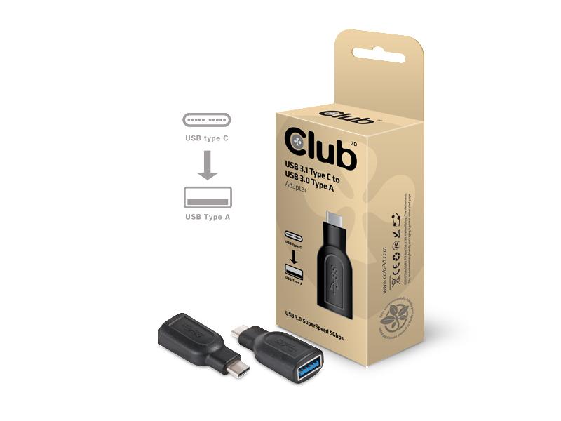 Club 3D USB 3.0 Adapter CAA-1521 USB-C Stecker - USB-A Buchse