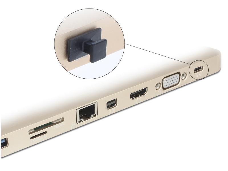 Delock Blindstecker USB-C 10 Stück Schwarz grosser Griff