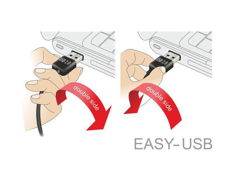 Delock USB 2.0 Adapter Easy USB-A Stecker - USB-A Buchse