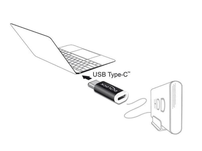 Delock USB 2.0 Adapter USB-MicroB Buchse - USB-C Stecker