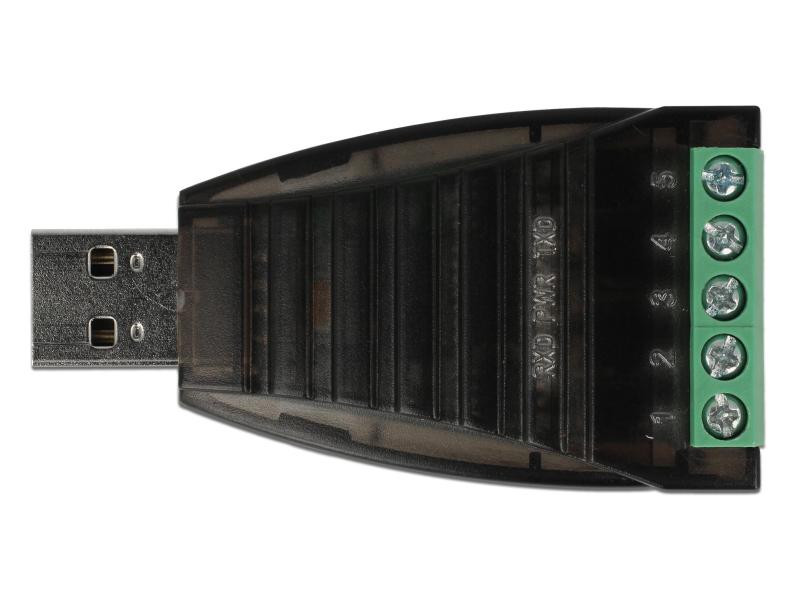 Delock USB-Adapter USB Typ-A zu RS-422/485 Terminalblock 5Pin