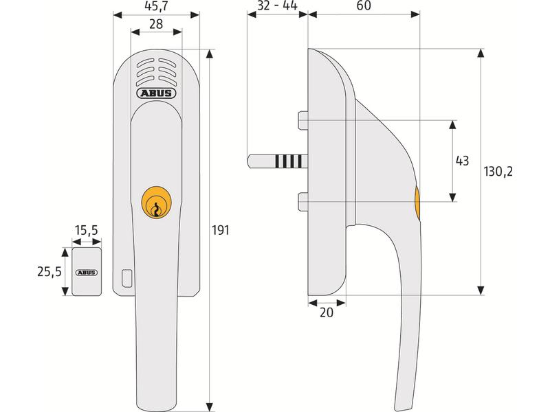 Abus Fenstergriff Alarm FG300A Silber