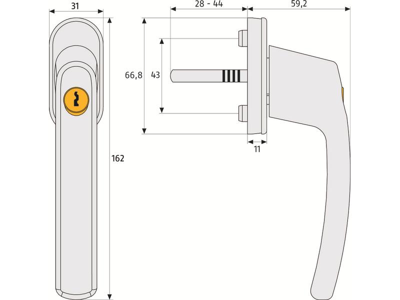 Abus Fenstergriff FG210 W Triples Weiss