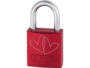 Abus Vorhängeschloss 72/40 LoveLock 3 Doppelherzen schräg Rot