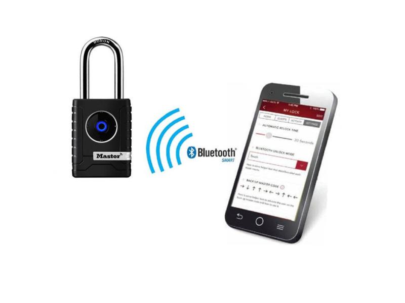 Masterlock Vorhängeschloss Bluetooth Schwarz/Silber