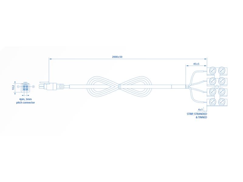 Teltonika Strom Kabel 4-Pin Microfit mit 4-Way Terminal Block, 1.5m