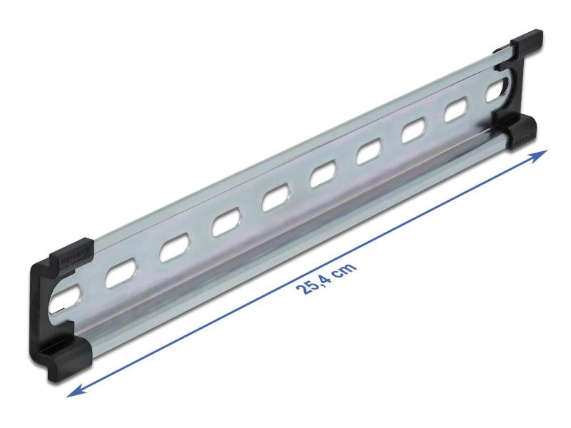 Delock Hutschiene  35 x 7,5 mm, 10 aus Stahl, mit Schlitzlöchern