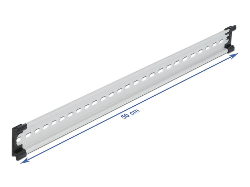 Delock Hutschiene  35 x 7,5 mm, 50 cm aus Aluminium, Schlitzlöcher