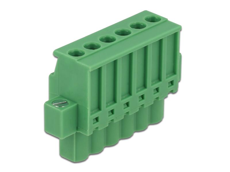 Delock Hutschiene  Terminalblock 6Pin, mit Schraubverriegelung