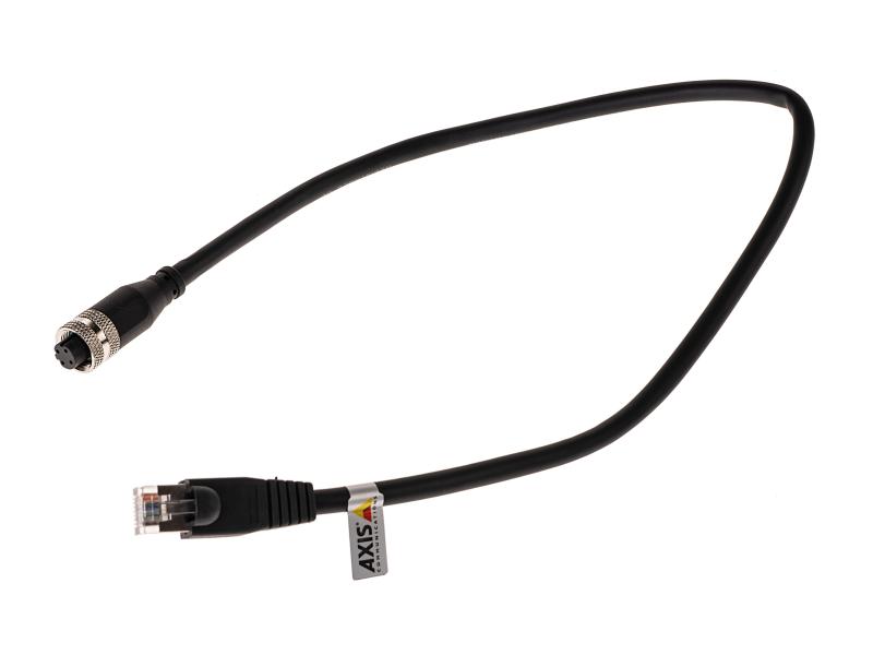Axis Patchkabel M12(F) zu RJ45(M) Cat 5e, S/FTP, 0.5 m, Schwarz