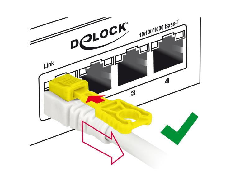 Delock Patchkabel  Cat 6A, S/STP, 1 m, Weiss, verriegelbar