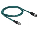 Delock Patchkabel M12-M12 Cat 6A, S/FTP, 1 m, Blau, 8Pin-X-kodiert