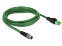 Delock Patchkabel M12-RJ45 SF/UTP, 2 m, 4 Pin D-kodiert PROFINET