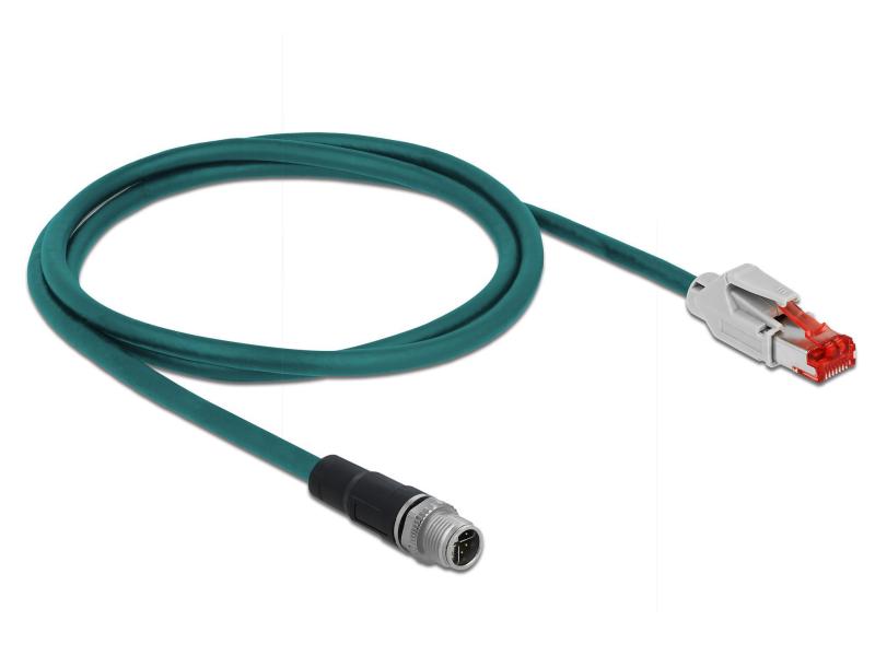 Delock Patchkabel RJ-45-M12 Cat 5e, SF/UTP, 1 m, Blau