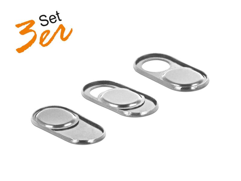 Delock Adapter Webcam-Abdeckung 3er Set, selbstklebend, silber