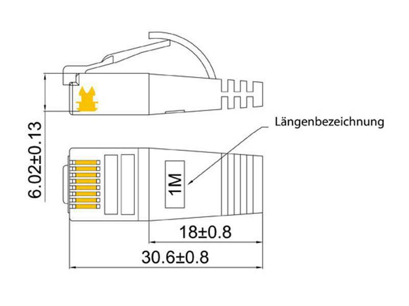 SLIM Slimpatchkabel  Cat 6, STP, 0.1 m, Gelb