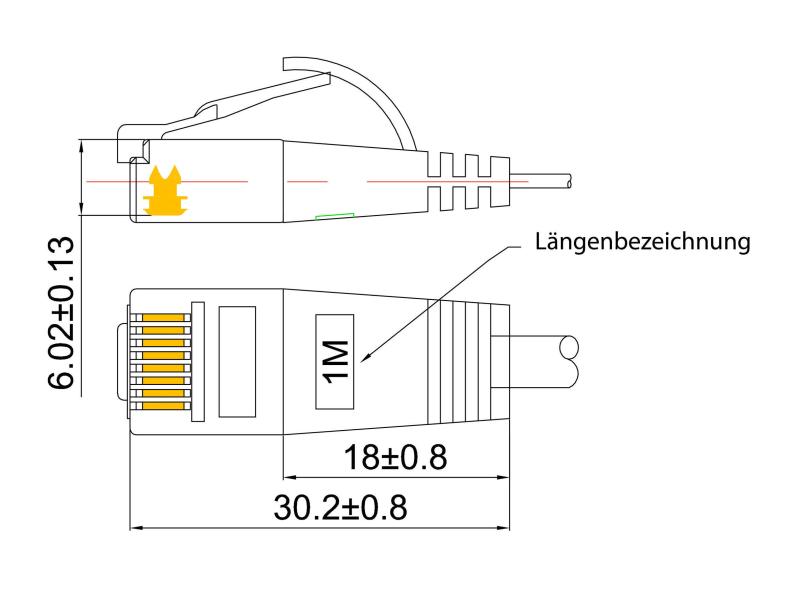 SLIM Slimpatchkabel  Cat 6, STP, 0.5 m, Rot