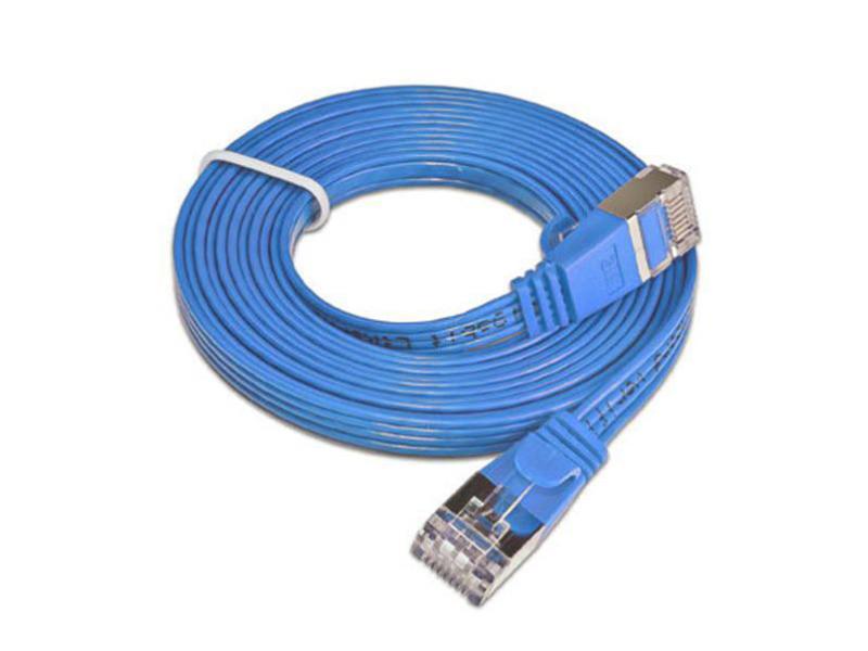 SLIM Slimpatchkabel  Cat 6, STP, 0.75 m, Blau