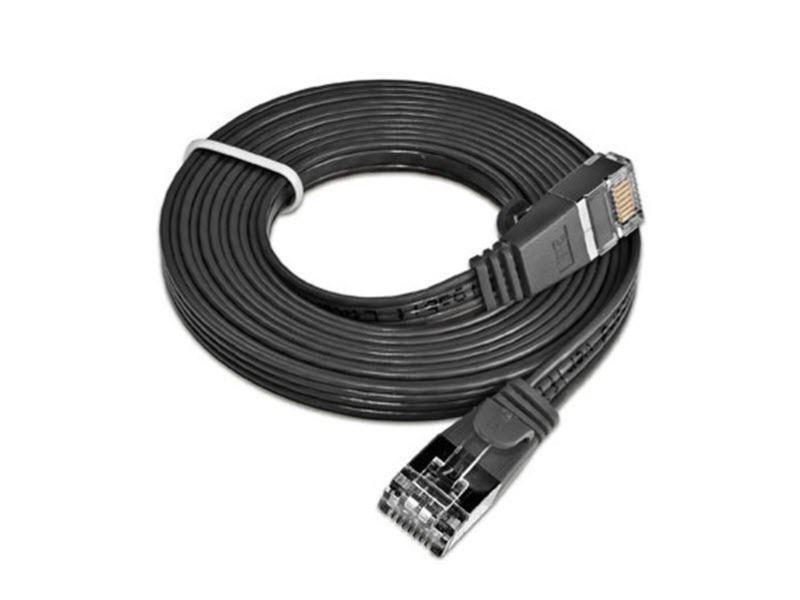 SLIM Slimpatchkabel  Cat 6, STP, 0.75 m, Schwarz