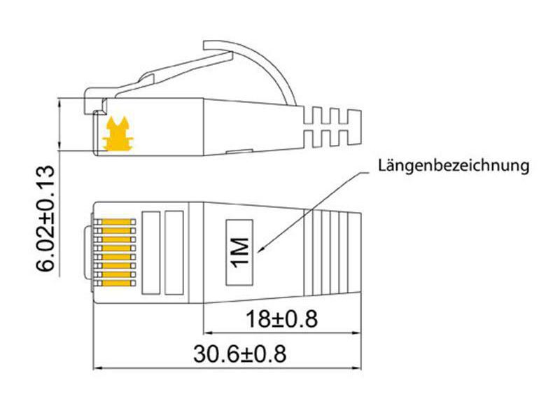 SLIM Slimpatchkabel  Cat 6, STP, 0.75 m, Violett
