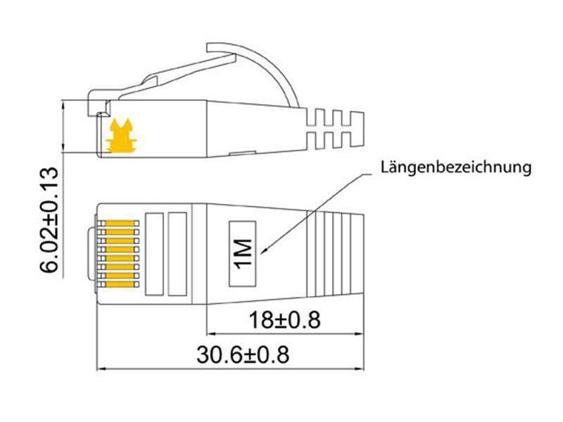 SLIM Slimpatchkabel  Cat 6, STP, 1 m, Orange